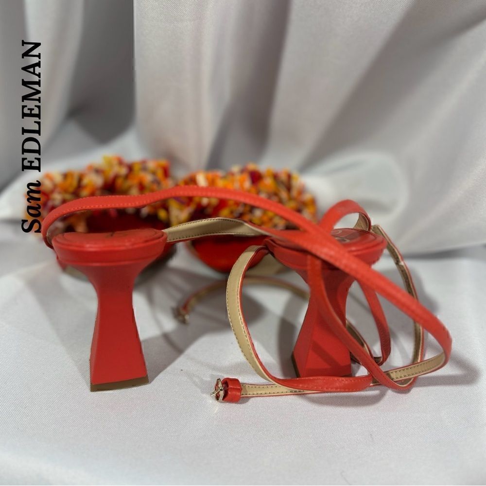 SAME EDELMAN CLARE EMBELLISHED SANDALS IN BRIGHT POMPOM SIZE 8.5M 38.5 - Picture 6 of 7